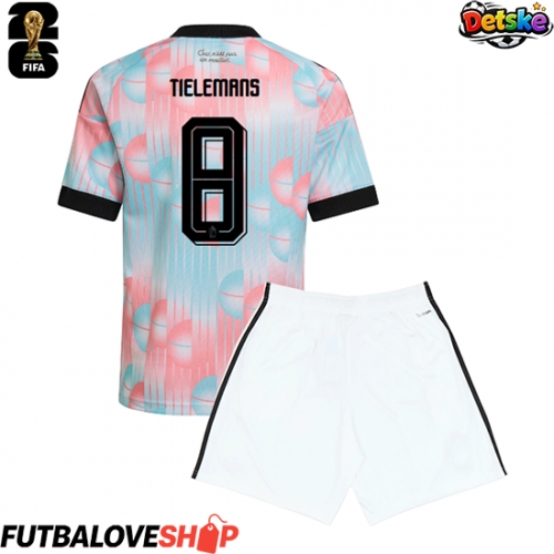 Dres Belgicko Youri Tielemans #8 Preč pre deti MS 2026 Krátky Rukáv (+ trenírky)